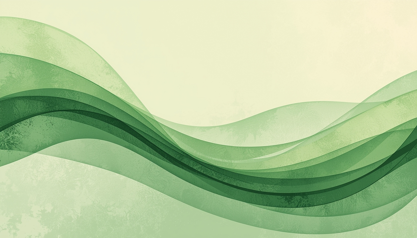 Abstract soft green meal rhythm illustration with gentle curves